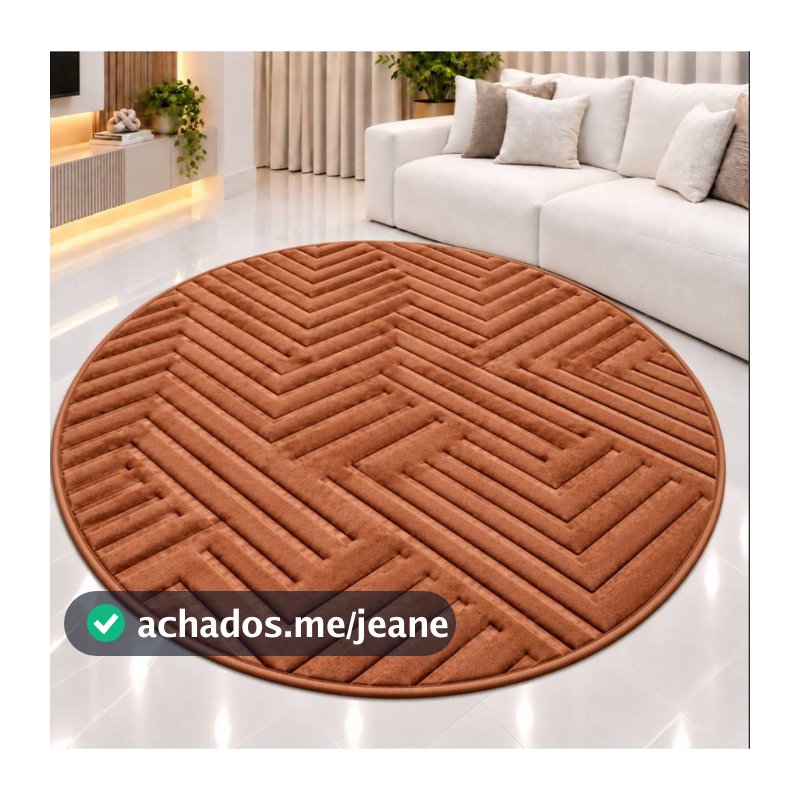 tapete redondo 2,00/1,60/1,20 diâmetro veludo decorativo moderno