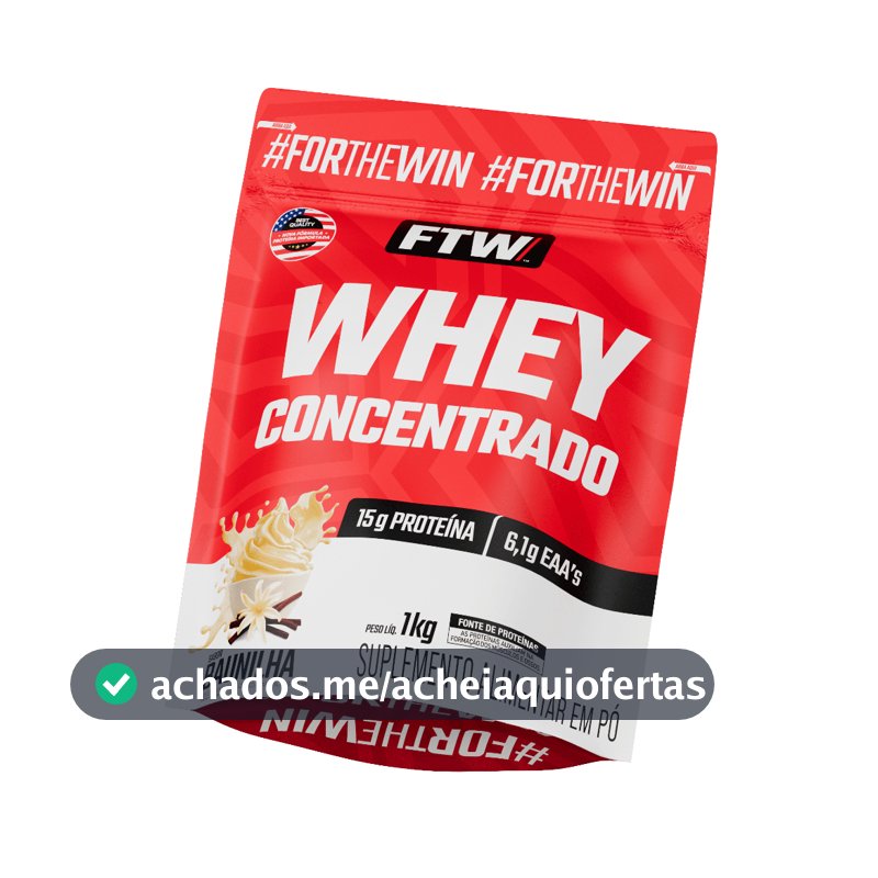 FTW Whey Protein Concentrado 1kg Refil - 15g Proteína Por Dose