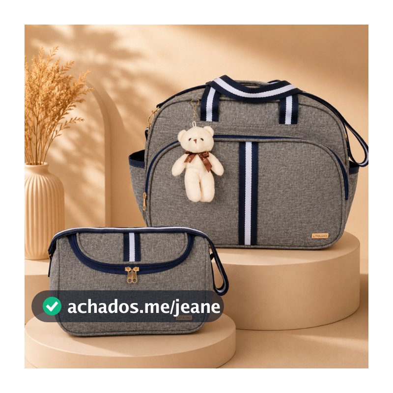 Kit bolsa Maternidade Bolsa G e Bolsa P Infantil Luxo AMOR