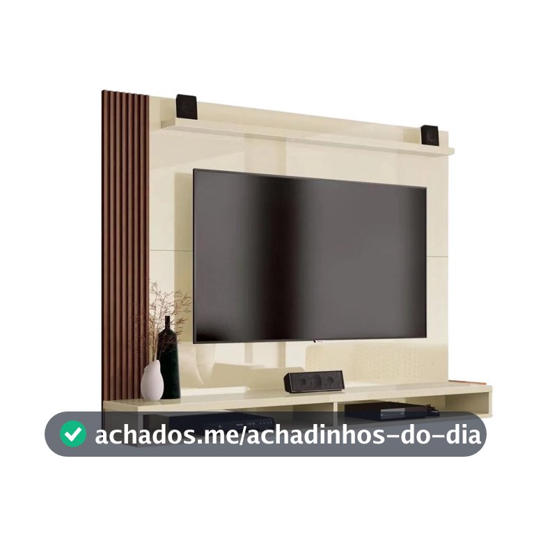 Painel Para Tv Até 50 Polegadas Dijon Ripado C/ Prateleira