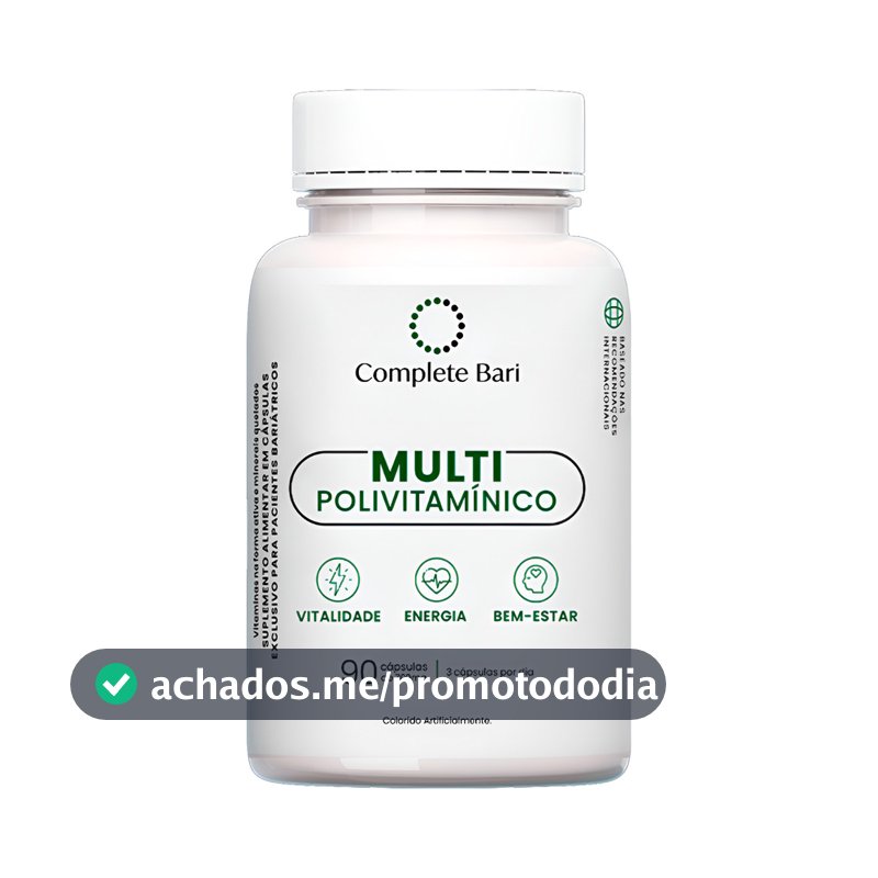 Complete Bari Suplemento Multivitamínico Bariátrico 90 Cápsulas 23 Nutrientes Vitaminas e Minerais