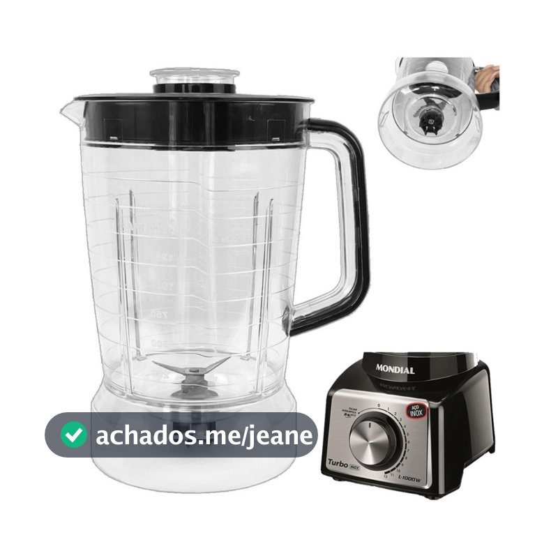 Copo De Liquidificador Para Mondial Turbo Inox L-1000 L-1100 L-1200