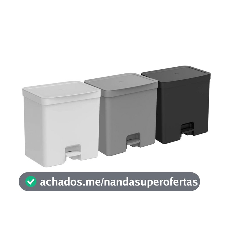 Lixeira de Pedal Para Banheiro e Cozinha Trium 20L Duplo Compartimento LX4250 - Ou