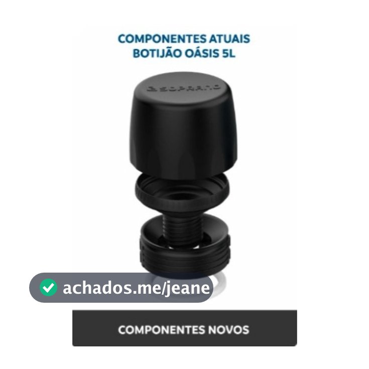 Kit Bocal + Guarnição + Rolha + Copo para Garrafão Térmico Soprano de 5 Litros - Cor PRETA (Nova cor 2025)