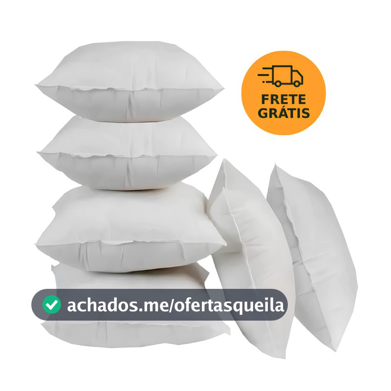 Kit 6 refil de Almofadas 45 cm x 45 cm de fibra ecológica ótimo custo beneficio