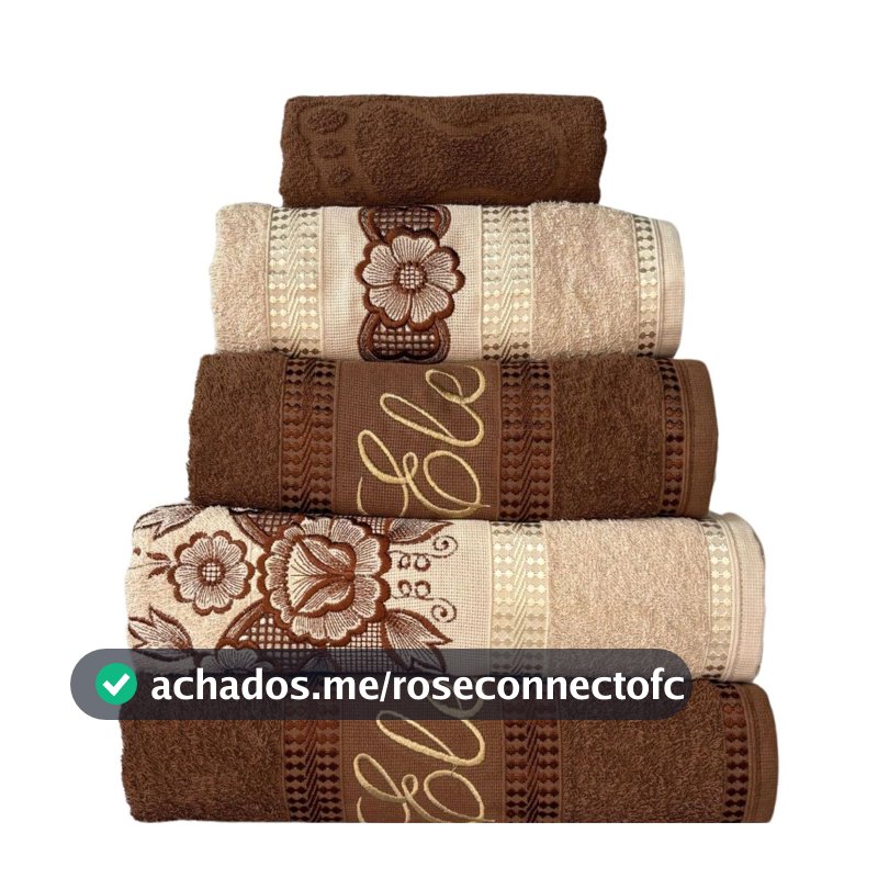 Jogo de Toalha de Banho Bordado Richilieu 5 Peças Toalhas Muito Delicadas