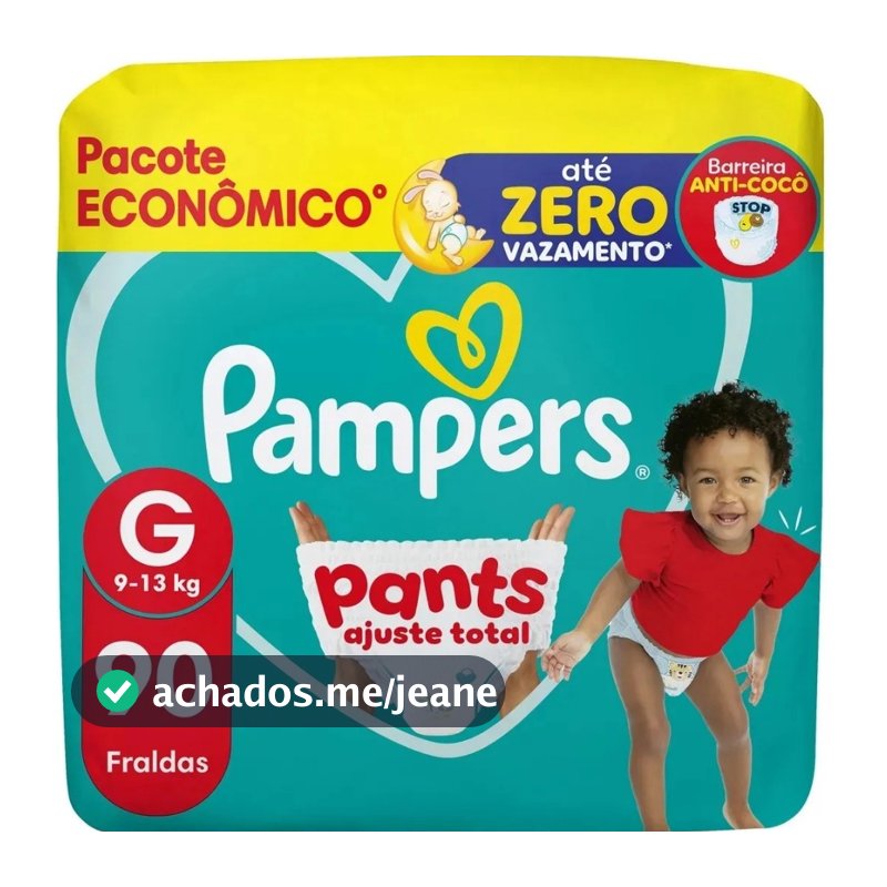Fralda Pampers Pants Ajuste Total - G 90 Unidades