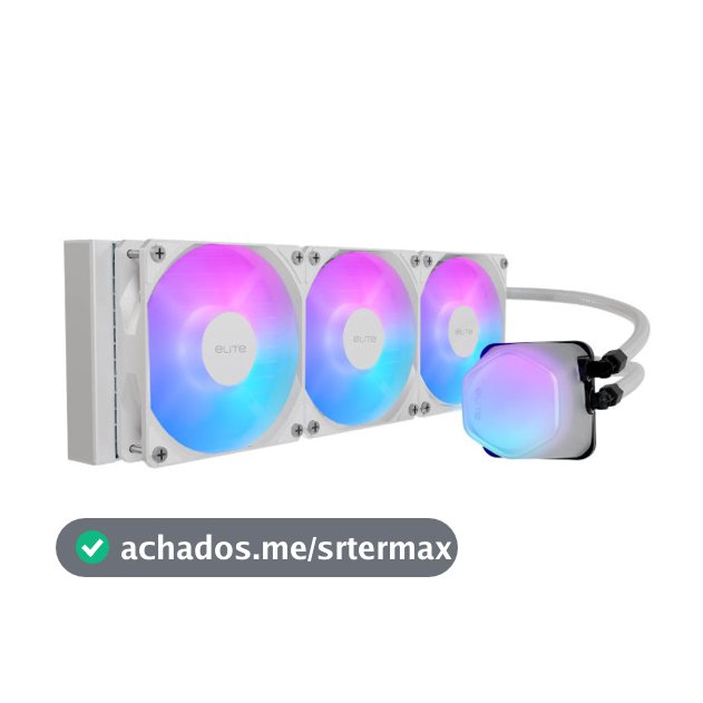 Water Cooler 360mm Cooler Master Elite Liquid Branco ARGB ELW-D36M-A21DA-RW CPU Intel AMD
