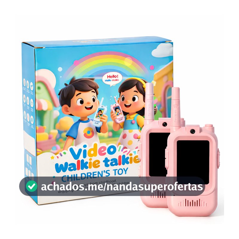 KIT 2 Walkie Talkie Infantil com Vídeo Câmera Comunicação Sem Fio Brinquedo