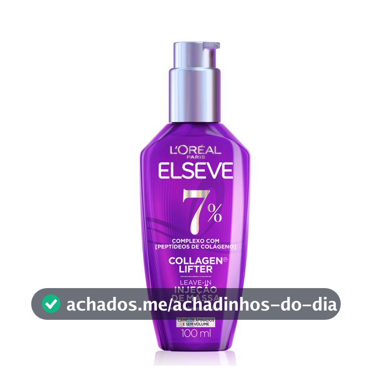 Leave-in Sérum Capilar Para Cabelos Finos Injeção de Massa, Aumenta o Volume em 61%, Elseve Collagen Lifter 100ml
