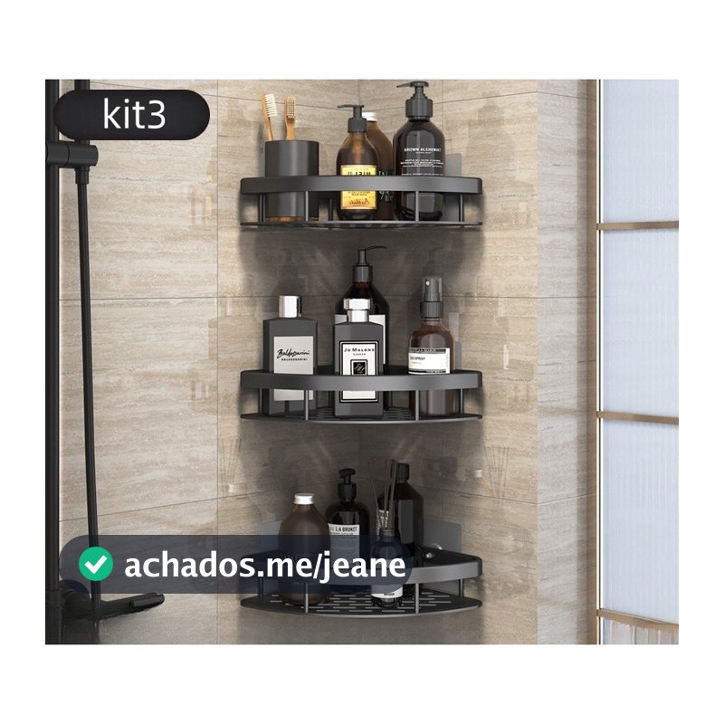 1/2/3 Suporte Alumínio De Banheiro De Shampoo Rack Organizador Alta Qualidade Prateleiras Sem Furo