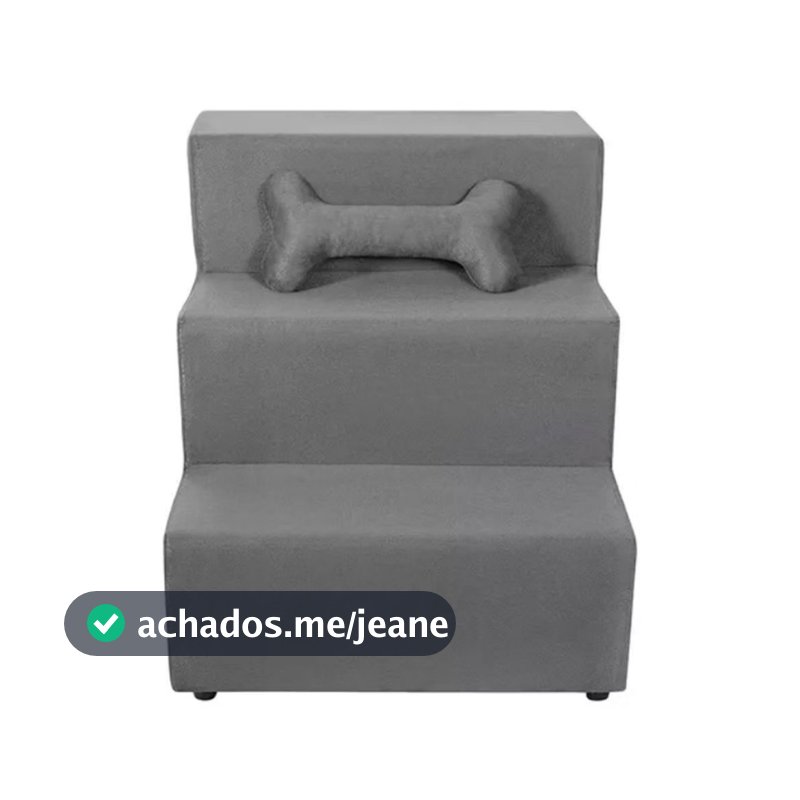 Escada Pet Almofadada 3 Degraus para Cães e Gatos com Brinde