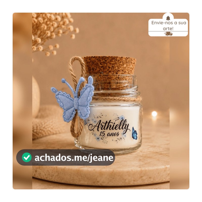 Kit Mini Vela Aromática Personalizada Vegana Lembrancinha Batizado/Casamento Chá de Bebê Kit 10/15/20/30/40/50