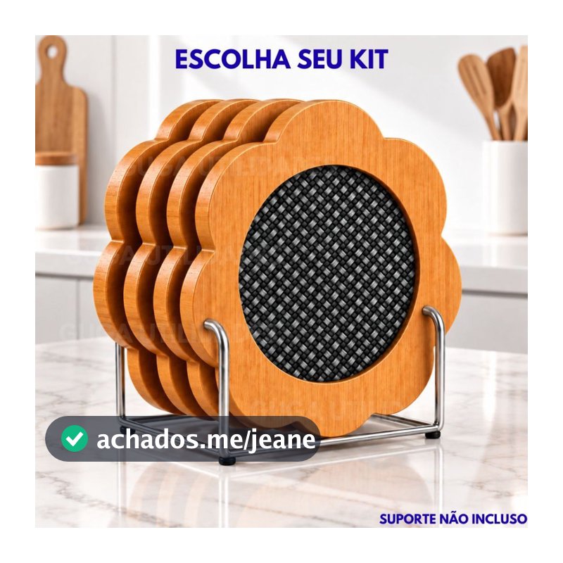 Kit Descansos de Panela em Bambu Resistente, Suporte Para Panelas Quentes, Utensílios de Cozinha, Protetor de Mesa