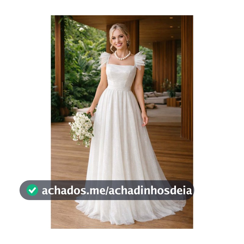 Vestido longo branco, noiva civil ox041
