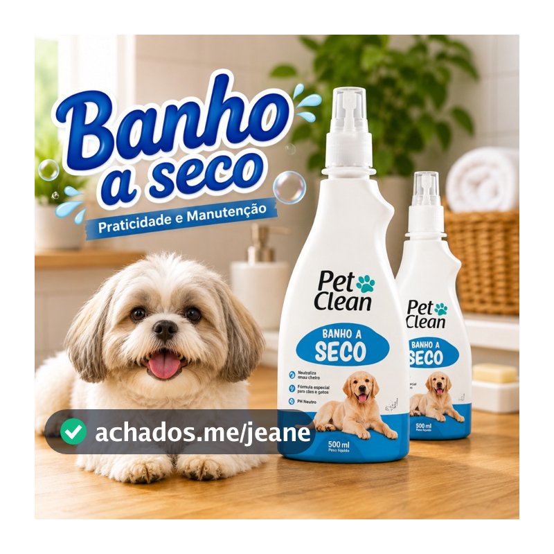 Spray banho a seco para banho em casa em  cães e gatos 500ml líquido perfuma e hidrata