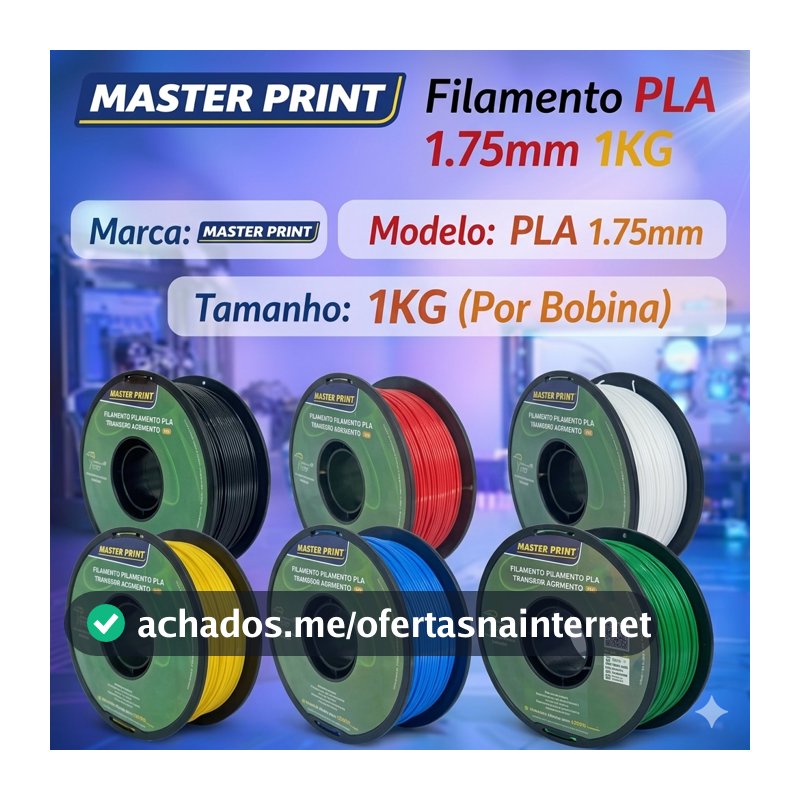 Filamento MasterPrint PLA 1Kg 1.75mm Biodegradável para Impressora 3D