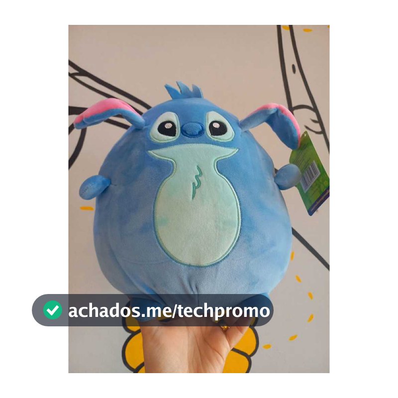 PELÚCIA STITCH PUFFY SQUISH ALMOFADA DISNEY PERSONAGEM OFICIAL