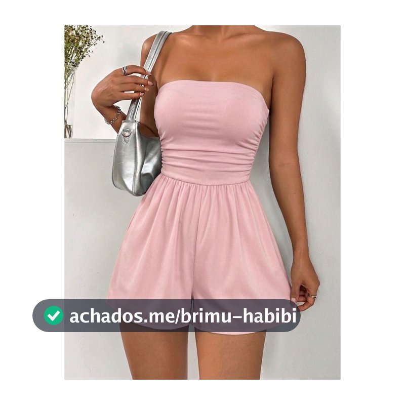 Macaquinho Feminino Soltinho Tomara que Caia Plissado Viscolycra Blogueira
