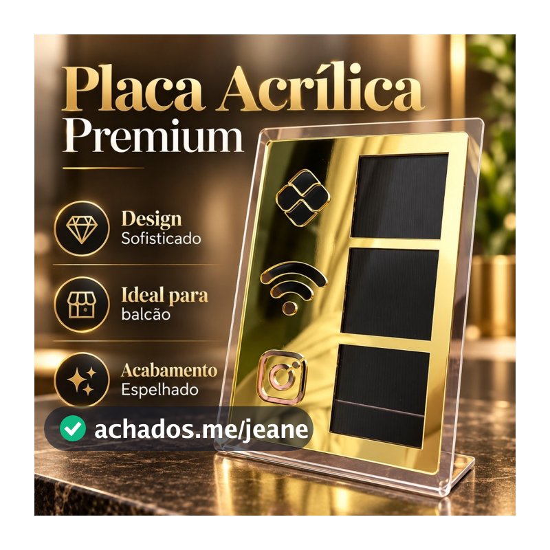 Placa Pix Display Mesa Balcão Pix Wifi Instagram Moderno Lançamento Loja QR Code para Pagamento