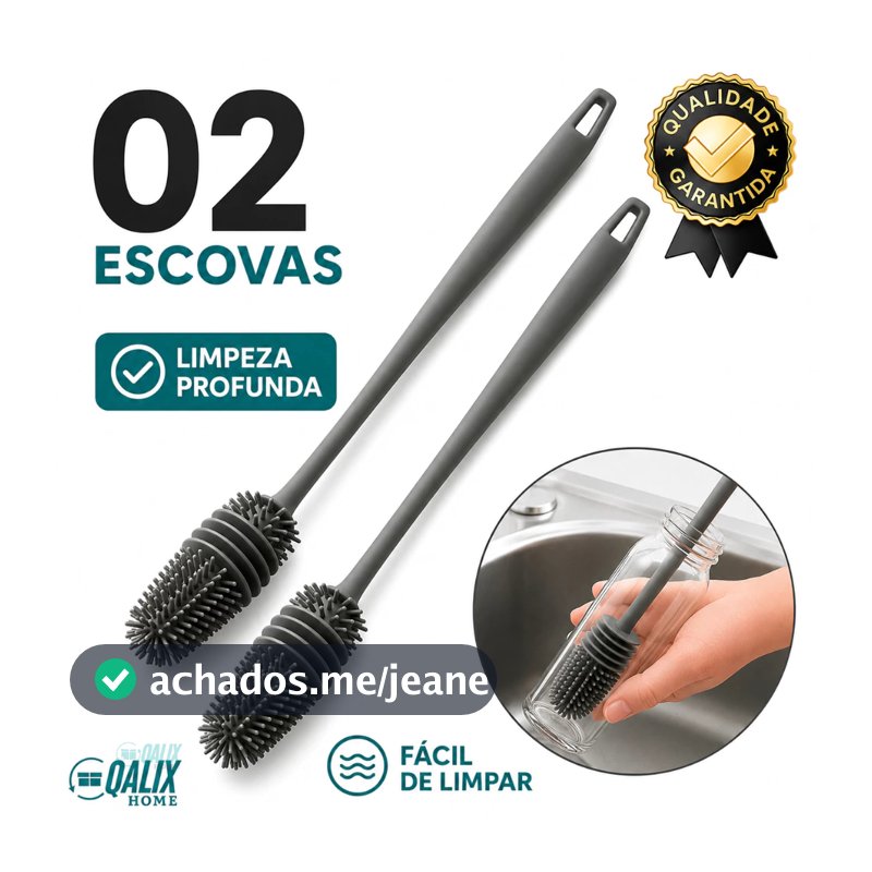 Escovas Silicone para Lavar Garrafas Mamadeiras Copos Taça Louça Flexível