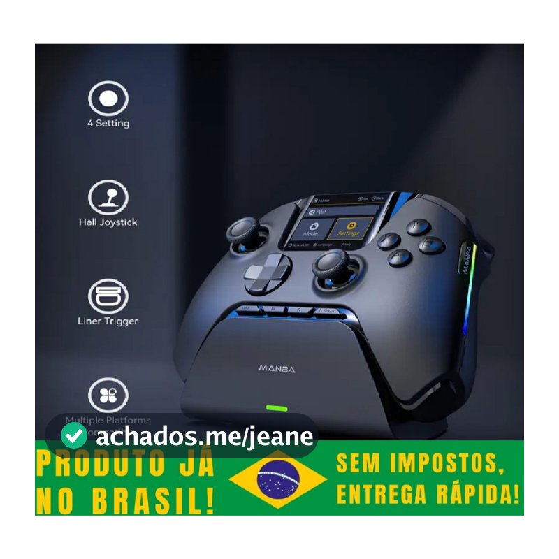 Controle Mamba One V2: Tela Interativa Visual Switch/PC/iOS/Android RGB1800mAh com base de carregamento