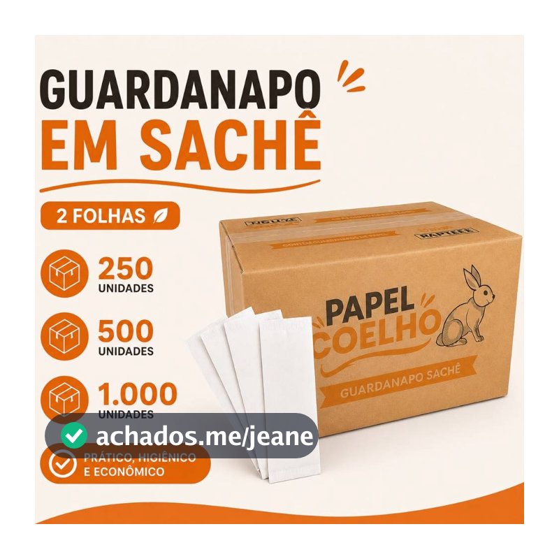Guardanapo Sachê de Papel Embalado 30x14 250 500 e 1000 Unidades