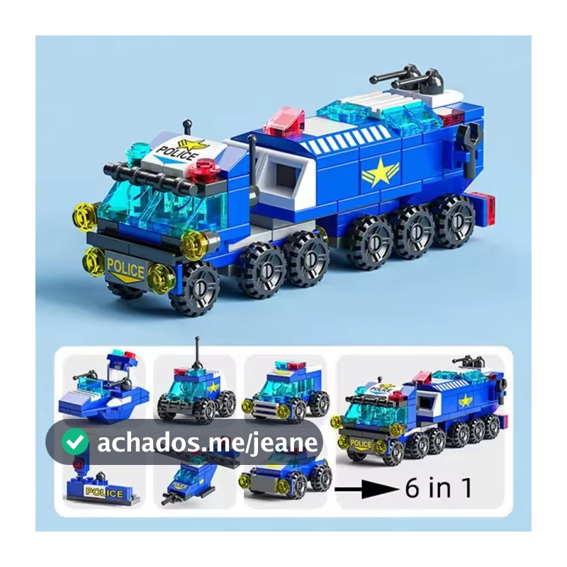 Blocos de Construção "Lego" SWAT 6 em 1 - 147 Peças, Brinquedo Educativo para Crianças!!