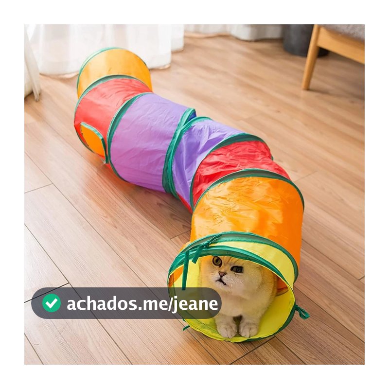 Brinquedo Para Pets Túnel Labirinto Para Gatos Colorido Longo/Curto