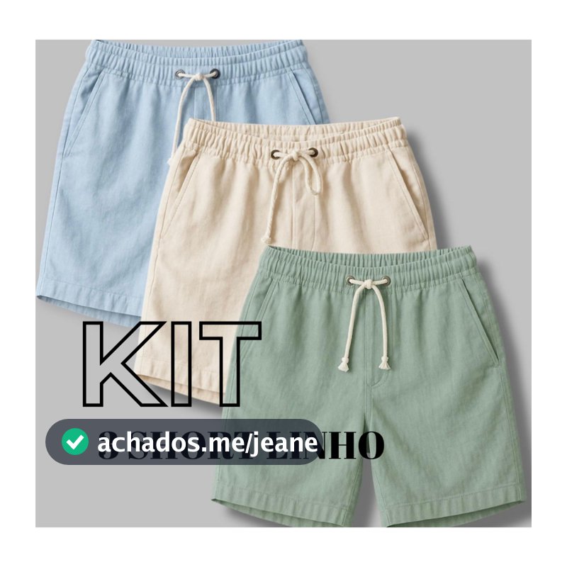 Kit 3 Short Linho Masculino Bermuda Mauricinho Qualidade Premium Colorido