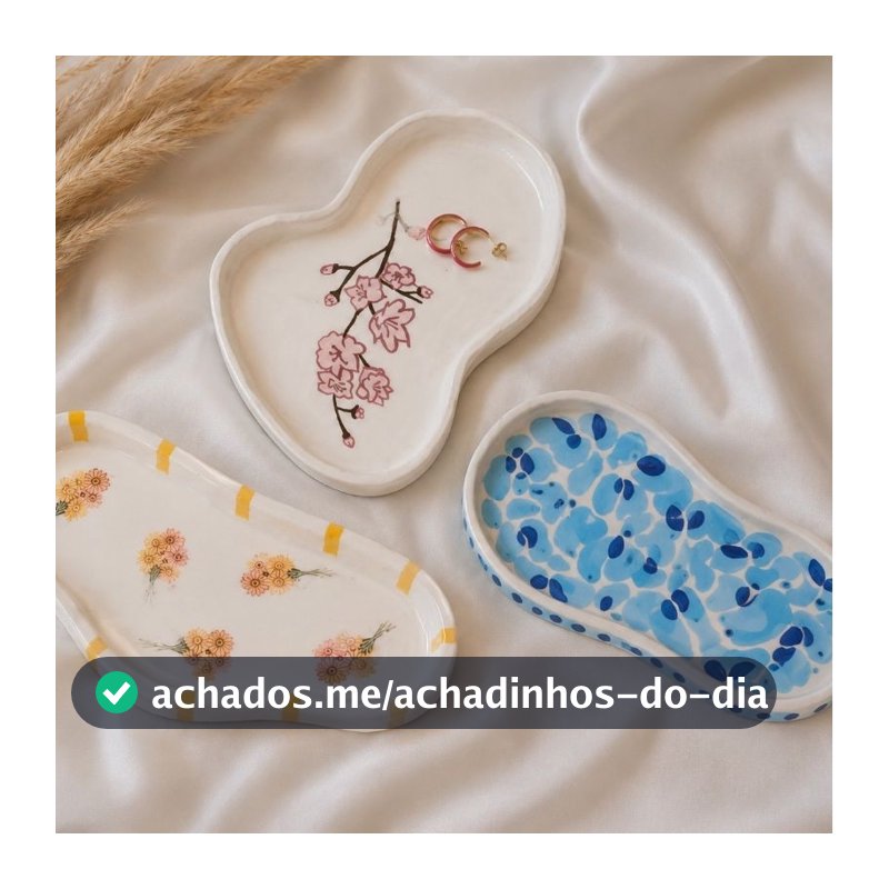 Bandeja Organizadora Decorativa | Bandeja para Banheiro e Acessórios | Cerâmica Fria Artesanal