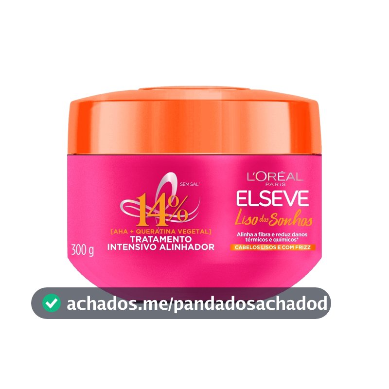 Creme de Tratamento Capilar Alinhamento dos Fios, Controle de Frizz, Elseve Liso dos Sonhos L'Oréal Paris 300g