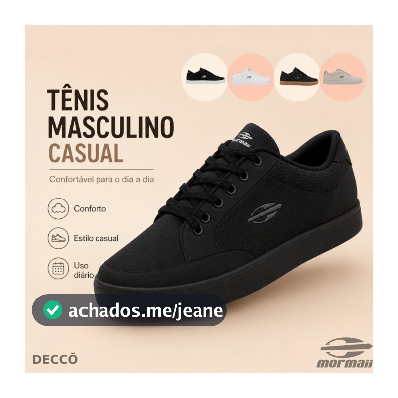 Tênis Mormaii Masculino Casual Laminado Confortável Dia a Dia
