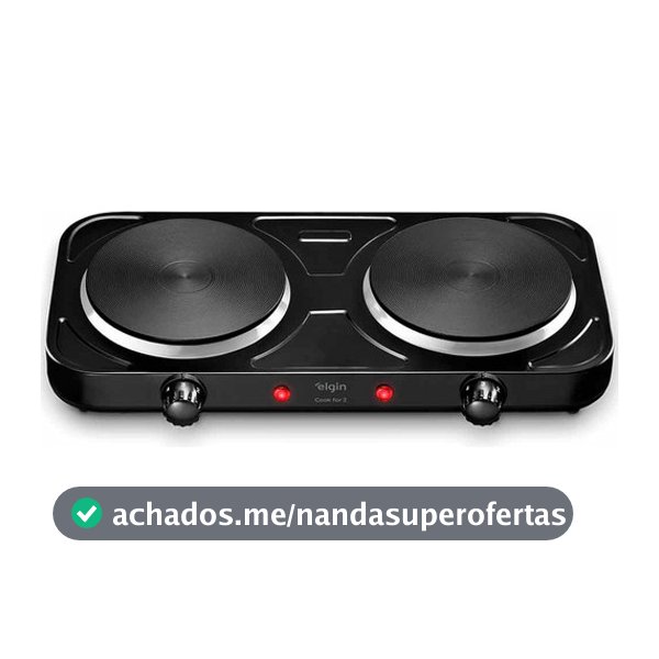 Cooktop Elétrico Portátil 2 Bocas 2000W Vidro Temperado FG02 Elgin
