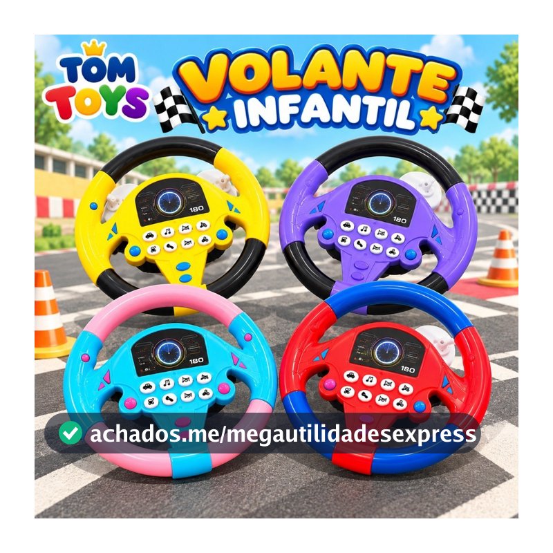 Volante Educativo Interativo Infantil Com Som Realista Brinquedo De Criança Sonoro Musical Bebê