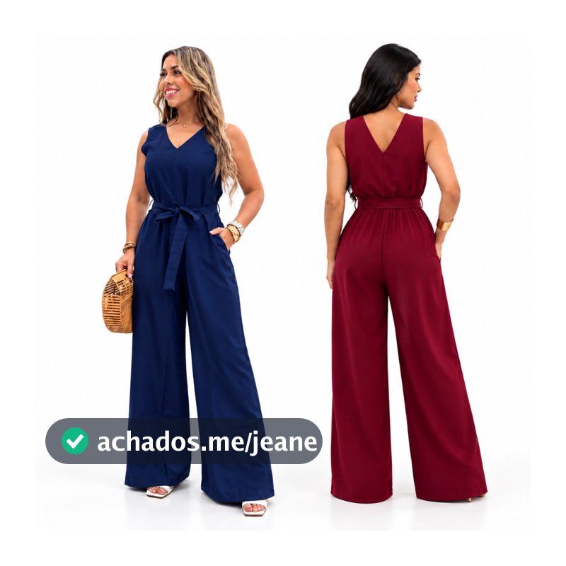 Macacão Feminino Pantalona Romana com Amarração – Tecido Sensorial Marrant