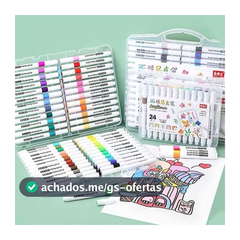 kit 12/24/36/48/60 Caneta marcadora acrílica à prova d'água Cerâmica Madeira Metais Tecido Tênis BOSCO