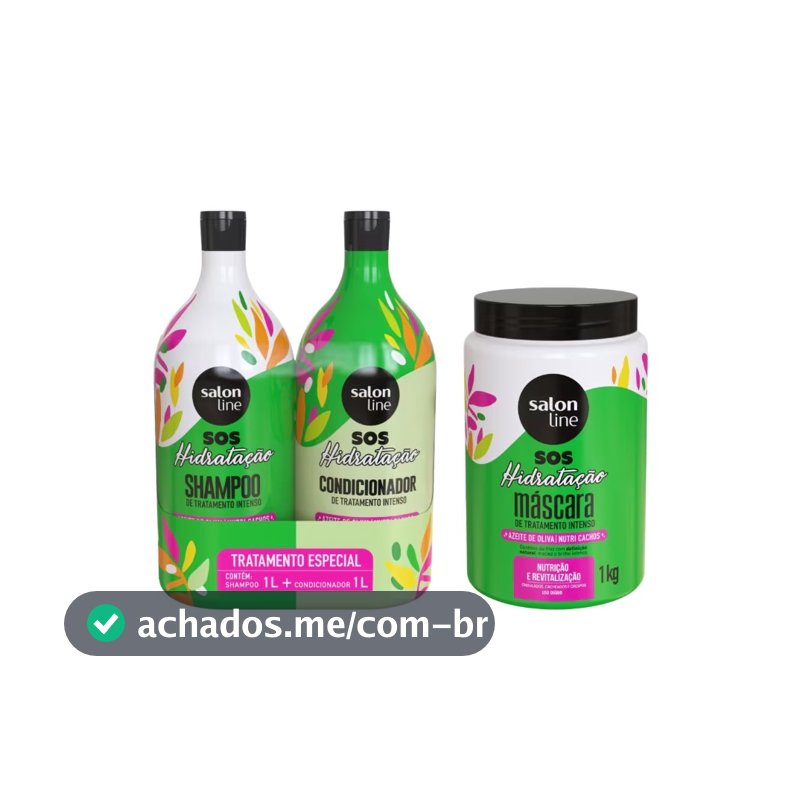 Kit SOS Hidratação Ultra Cachos com Máscara de Hidratação Salon Line
