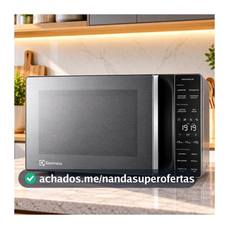 Micro-ondas Electrolux 23L ME23S Inox Efficient Descongelamento Assistido Painel Digital Original