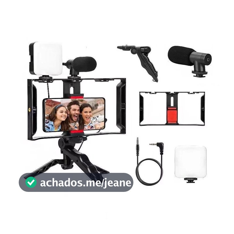 Kit Estabilizador Video Making Suporte De Gaiola De Coelho Com Tripés Móvel Para Celular E Câmera