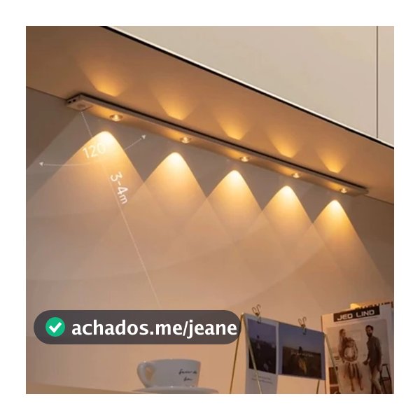 Luminária LED para Armário - Ultra Fina, Sem Fio e Magnética (3 Cores, Sensor de Presença)-F9