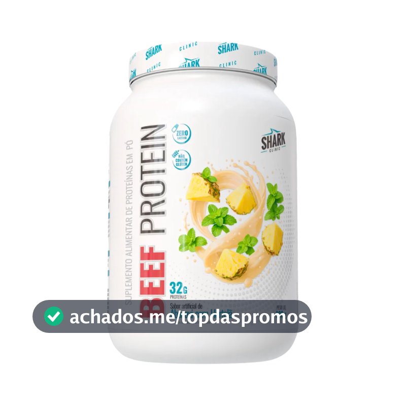 Proteína Isolada Beef Protein 900g Shark Pro - Zero Lactose Glúten Açúcar