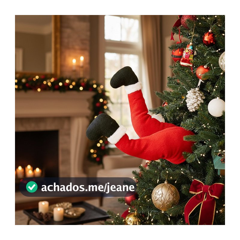 Enfeite Decoração Natal Pernas Papai Noel Festas