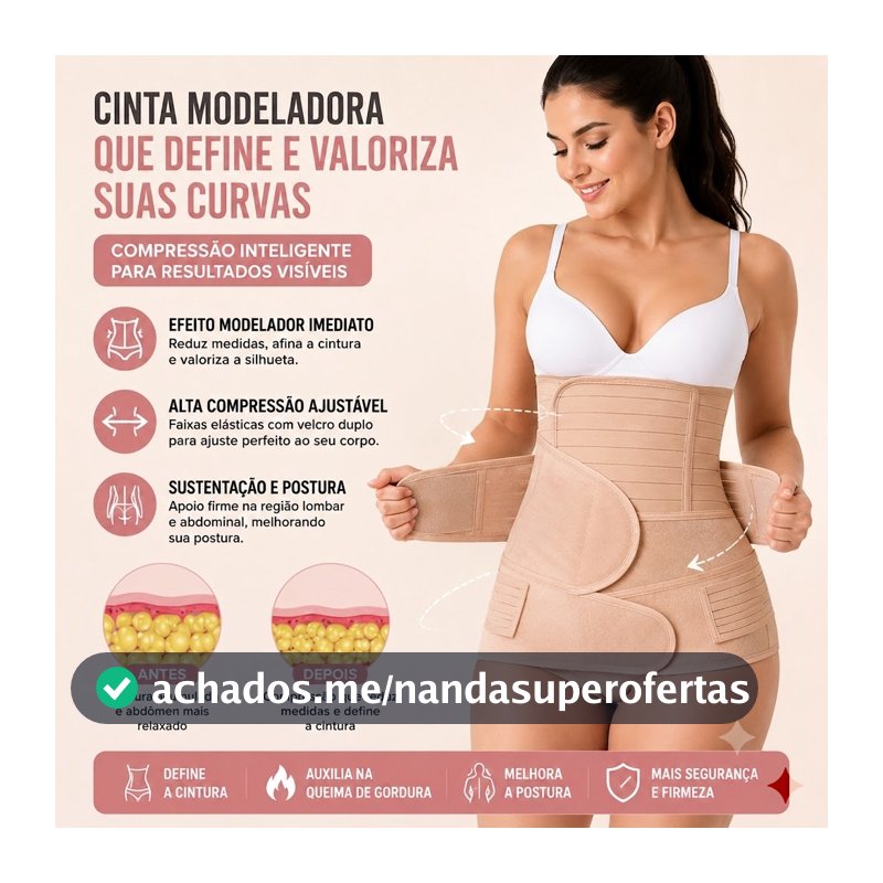 Cinta Pós-Parto Modeladora 3 em 1 Suporte Abdominal e Proteção da Coluna Pós-Cesárea com Conforto e Modelagem