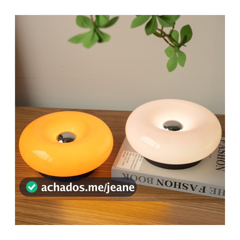 Lâmpada Donut Laranja Touch Dimerizável Luz Ambiente