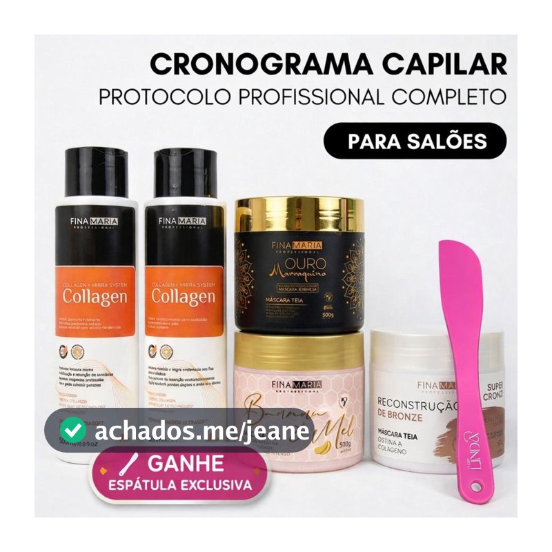 KIT CRONOGRAMA CAPILAR PROFISSIONAL - 5 PRODUTOS DE 500G - FINA MARIA
