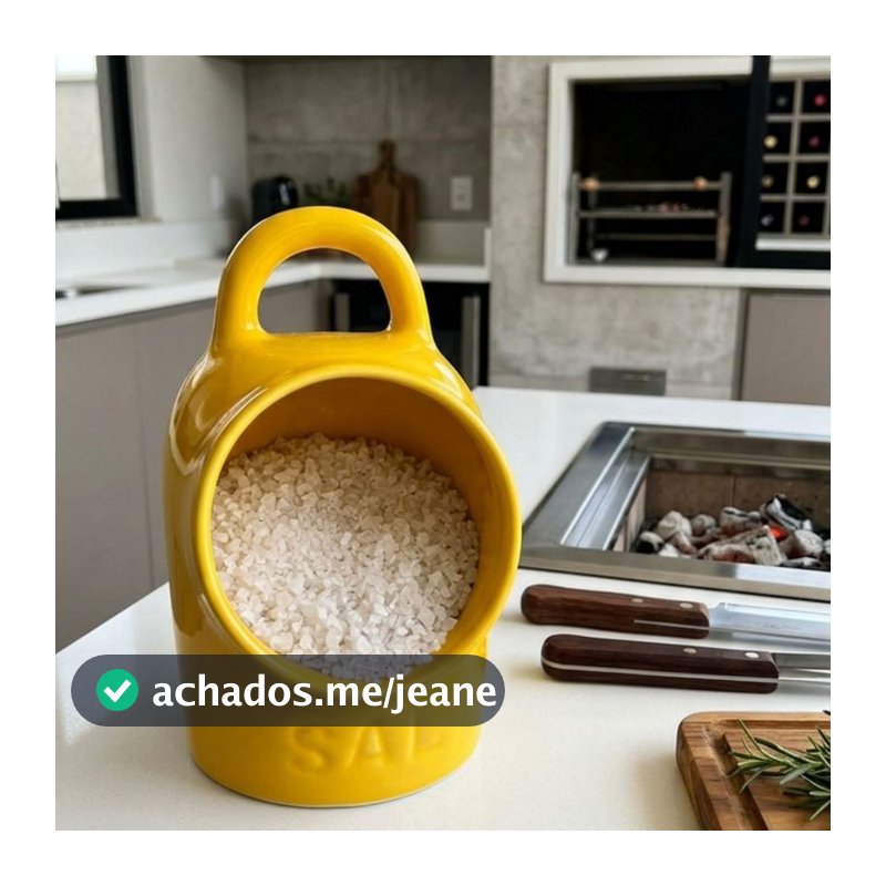 Saleiro de Mesa em Cerâmica Para Gourmet  Churrasco Grande
