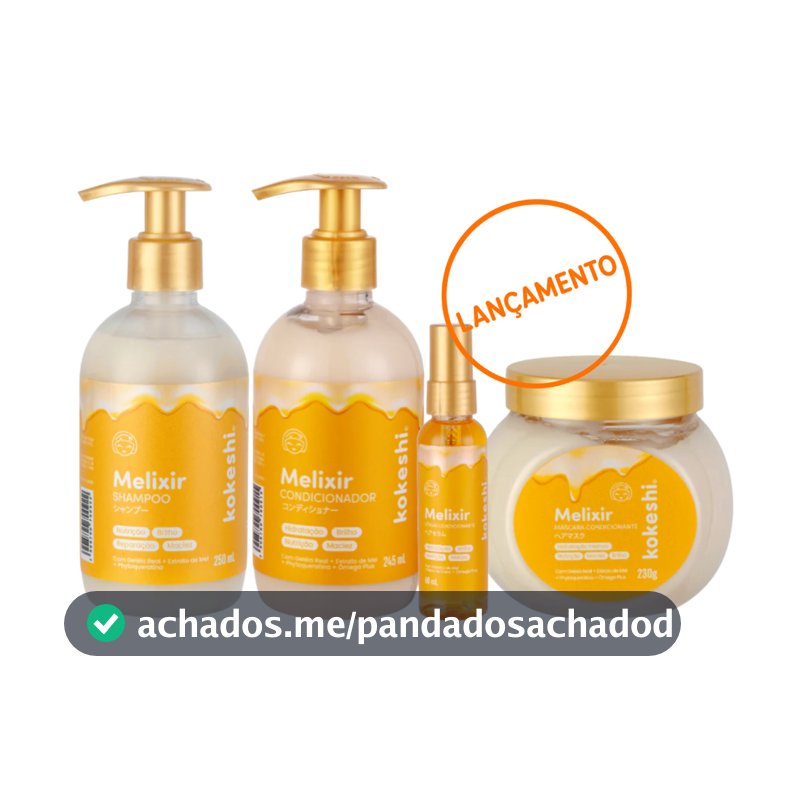 Kit Shampoo + Condicionador + Máscara + Sérum Melixir Kokeshi