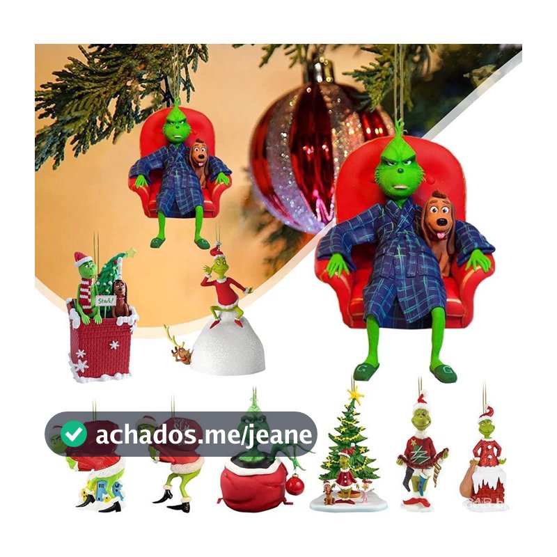 Grinch Verde, Enfeite de Árvore de Natal, Decoração Suspensa para Casa, Material Acrílico 7XAC