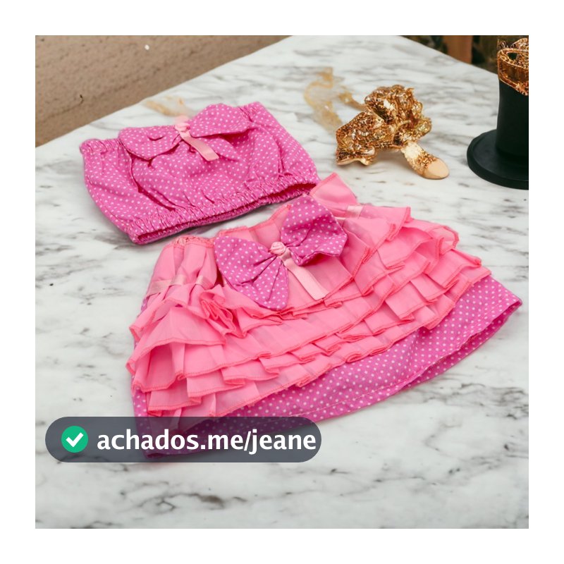 Conjunto Calcinha Bunda Rica + Top Bebê Infantil Tampa Frauda